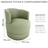 Poltrona Base Giratoria Marselha Boucle F494 Oliva Milani Store
