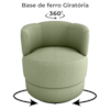 Poltrona Base Giratoria Marselha Boucle F494 Oliva Milani Store
