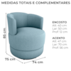 Poltrona Base Giratoria Marselha Boucle F495 Azul Milani Store