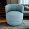 Poltrona Base Giratoria Marselha Boucle F495 Azul Milani Store