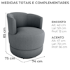 Poltrona Base Giratoria Marselha Boucle F497 Cinza Milani Store