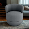Poltrona Base Giratoria Marselha Boucle F497 Cinza Milani Store