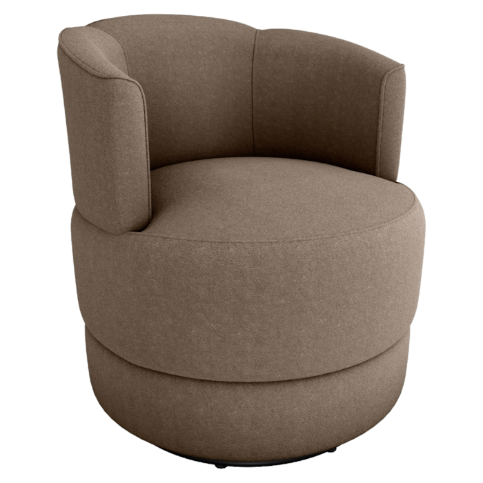 Poltrona Base Giratoria Marselha Boucle F498 Marrom Milani Store