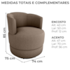 Poltrona Base Giratoria Marselha Boucle F498 Marrom Milani Store