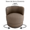 Poltrona Base Giratoria Marselha Boucle F498 Marrom Milani Store