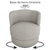 Poltrona Base Giratoria Marselha Plano Milenum F490 Palha Milani Store