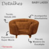 Poltrona Cama Caminha Pet Baby Laddi Veludo Terracota Dvinn