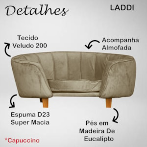 Poltrona Cama Caminha Pet Laddi Veludo Capuccino Dvinn