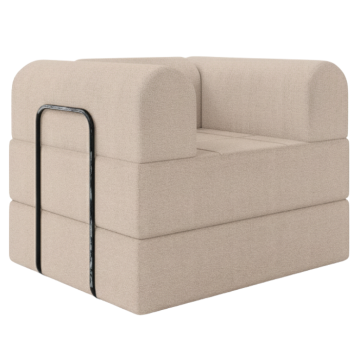 Poltrona Cama Modular 90 cm Monaco Boucle Bege VConcept