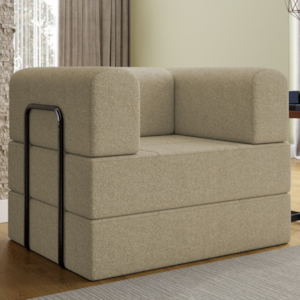 Poltrona Cama Modular 90 cm Monaco Boucle Bege VConcept