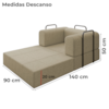 Poltrona Cama Modular 90 cm Monaco Boucle Bege VConcept