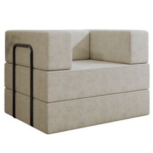 Poltrona Cama Modular 90 cm Monaco Boucle Bege VConcept
