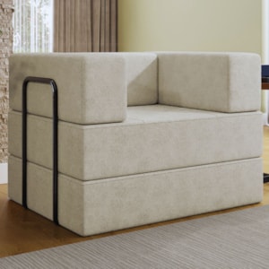 Poltrona Cama Modular 90 cm Monaco Boucle Bege VConcept