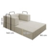 Poltrona Cama Modular 90 cm Monaco Boucle Bege VConcept