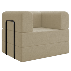 Poltrona Cama Modular 90 cm Monaco Linho Bege VConcept