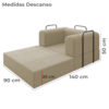 Poltrona Cama Modular 90 cm Monaco Linho Bege VConcept