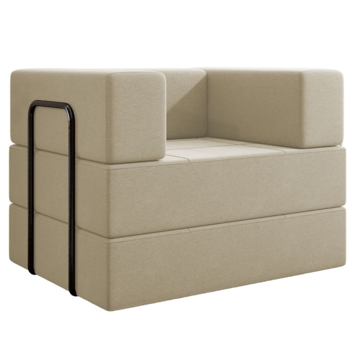 Poltrona Cama Modular 90 cm Monaco Linho Bege VConcept