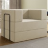 Poltrona Cama Modular 90 cm Monaco Linho Bege VConcept