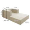 Poltrona Cama Modular 90 cm Monaco Linho Bege VConcept