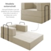 Poltrona Cama Modular 90 cm Monaco Linho Bege VConcept