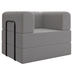 Poltrona Cama Modular 90 cm Monaco Linho Cinza VConcept