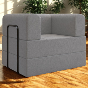 Poltrona Cama Modular 90 cm Monaco Linho Cinza VConcept