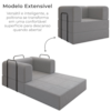 Poltrona Cama Modular 90 cm Monaco Linho Cinza VConcept