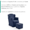 Poltrona de Amamentacao Balanco e Puff Malu Suede Azul Marinho MPassos