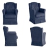 Poltrona de Amamentacao Balanco e Puff Malu Suede Azul Marinho MPassos
