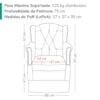 Poltrona de Amamentacao Balanco e Puff Malu Suede Capuccino MPassos