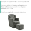Poltrona de Amamentacao Balanco e Puff Malu Suede Cinza Escuro MPassos