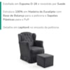 Poltrona de Amamentacao Balanco e Puff Malu Suede Preto MPassos