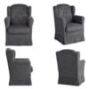 Poltrona de Amamentacao Balanco e Puff Malu Suede Preto MPassos