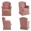 Poltrona de Amamentacao Balanco e Puff Malu Suede Rose MPassos