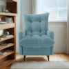 Poltrona De Amamentaçao E Puff Montreal Boucle F495 Azul Milani Store