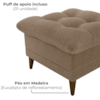 Poltrona De Amamentaçao E Puff Montreal Boucle F498 Marrom Milani Store