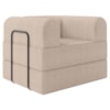 Poltrona Decorativa 90 cm Pes Metal Monaco Boucle Bege Milani Store