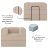 Poltrona Decorativa 90 cm Pes Metal Monaco Boucle Bege Milani Store