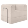 Poltrona Decorativa 90 cm Pes Metal Monaco Linho Bege Milani Store
