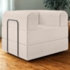 Poltrona Decorativa 90 cm Pes Metal Monaco Linho Bege Milani Store