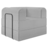 Poltrona Decorativa 90 cm Pes Metal Monaco Linho Cinza Milani Store