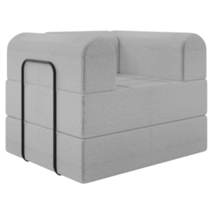Poltrona Decorativa 90 cm Pes Metal Monaco Linho Cinza Milani Store