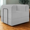 Poltrona Decorativa 90 cm Pes Metal Monaco Linho Cinza Milani Store