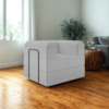 Poltrona Decorativa 90 cm Pes Metal Monaco Linho Cinza Milani Store