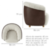 Poltrona Decorativa Alce Pes Madeira Boucle E Courino TCE 1010 TCS 721 MOLL
