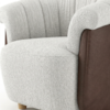 Poltrona Decorativa Alce Pes Madeira Boucle E Courino TCE 1010 TCS 721 MOLL