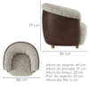 Poltrona Decorativa Alce Pes Madeira Boucle E Courino TCE 1018 TCS 721 MOLL