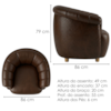 Poltrona Decorativa Alce Pes Madeira Courino TCS 721 MOLL
