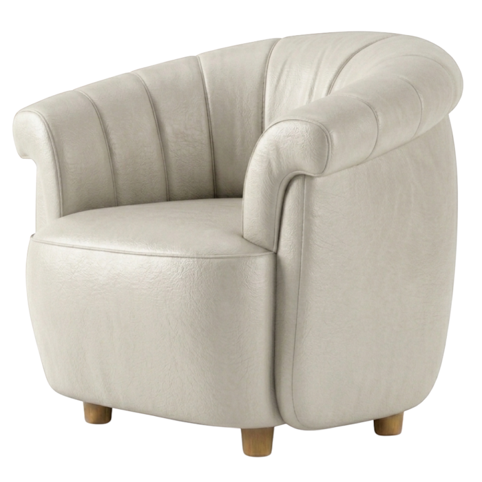 Poltrona Decorativa Alce Pes Madeira Courino TCS 725 MOLL