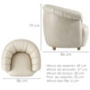 Poltrona Decorativa Alce Pes Madeira Courino TCS 725 MOLL